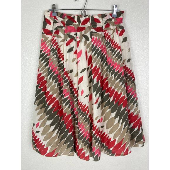 NIC + ZOE Skirt Silk Midi Aline Pleated Flared Lined Side Zipper Red Medium 8 - Picture 2 of 9